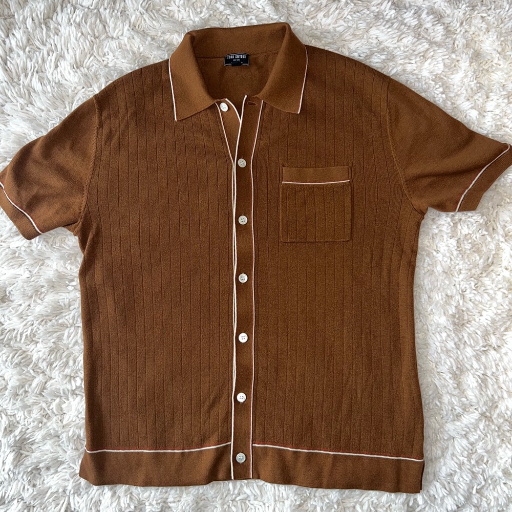Todd Snyder COTTON SILK SHORT SLEEVE FULL PLACKET RIVIERA POLO
